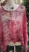 Mantellina in pizzo di cotone rosa